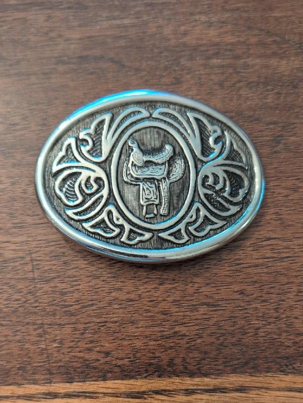 Vintage Western Belt Buckle Saddle Southwestern Horse Lover